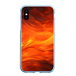 Чехол iPhone XS Max матовый Яркий огонь, цвет: 3D-голубой