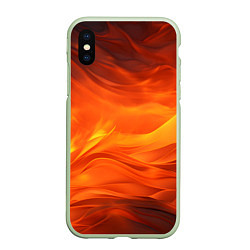 Чехол iPhone XS Max матовый Яркий огонь