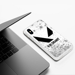 Чехол iPhone XS Max матовый Valorant glitch на светлом фоне, цвет: 3D-белый — фото 2