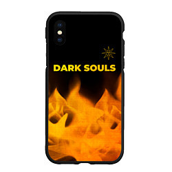 Чехол iPhone XS Max матовый Dark Souls - gold gradient посередине, цвет: 3D-черный