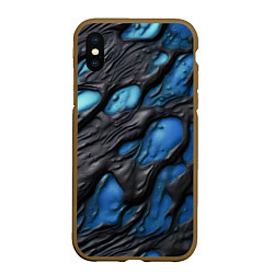 Чехол iPhone XS Max матовый Синяя текучая субстанция, цвет: 3D-коричневый