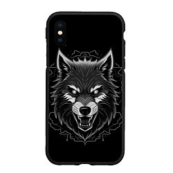 Чехол iPhone XS Max матовый Серый хищник, цвет: 3D-черный