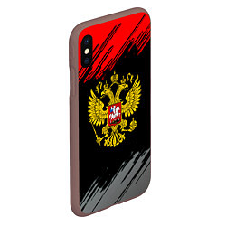 Чехол iPhone XS Max матовый Герб РФ краски спорт, цвет: 3D-коричневый — фото 2