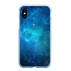 Чехол iPhone XS Max матовый Голубой космос
