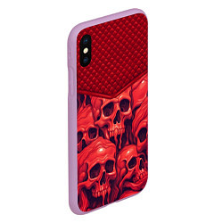 Чехол iPhone XS Max матовый Расплавленные красные черепа, цвет: 3D-сиреневый — фото 2