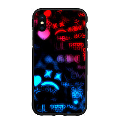 Чехол iPhone XS Max матовый Lil peep neon rap music
