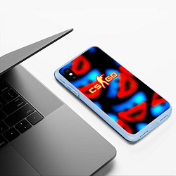 Чехол iPhone XS Max матовый Хагги вагги x counter strike коллаба, цвет: 3D-голубой — фото 2