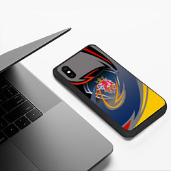 Чехол iPhone XS Max матовый Scania логотип, цвет: 3D-черный — фото 2