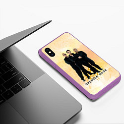 Чехол iPhone XS Max матовый Depeche Mode - Universe band, цвет: 3D-фиолетовый — фото 2