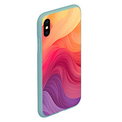 Чехол iPhone XS Max матовый Желтый красный фиолетовый градиент, цвет: 3D-мятный — фото 2