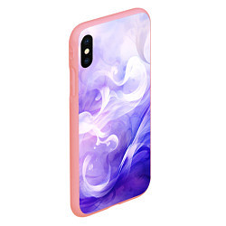 Чехол iPhone XS Max матовый Белые узоры на абстрактном фиолетовом фоне, цвет: 3D-баблгам — фото 2