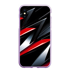 Чехол iPhone XS Max матовый Red black abstract