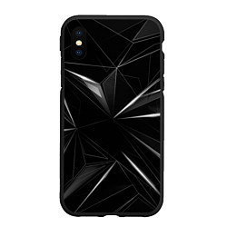 Чехол iPhone XS Max матовый Хрустальные узоры, цвет: 3D-черный