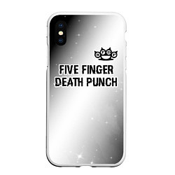 Чехол iPhone XS Max матовый Five Finger Death Punch glitch на светлом фоне пос, цвет: 3D-белый