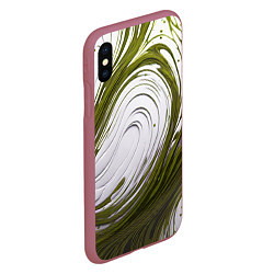 Чехол iPhone XS Max матовый Бело-зеленая краска, цвет: 3D-малиновый — фото 2