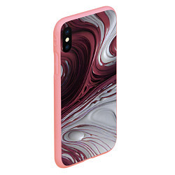 Чехол iPhone XS Max матовый Бело-розовая краска, цвет: 3D-баблгам — фото 2