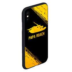 Чехол iPhone XS Max матовый Papa Roach - gold gradient, цвет: 3D-черный — фото 2