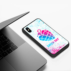 Чехол iPhone XS Max матовый Green Day neon gradient style, цвет: 3D-черный — фото 2