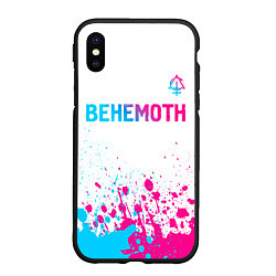 Чехол iPhone XS Max матовый Behemoth neon gradient style посередине, цвет: 3D-черный