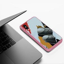 Чехол iPhone XS Max матовый Бунтарский хаос, цвет: 3D-малиновый — фото 2