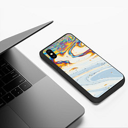 Чехол iPhone XS Max матовый Магия масляного отражения, цвет: 3D-черный — фото 2