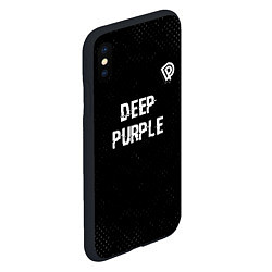 Чехол iPhone XS Max матовый Deep Purple glitch на темном фоне посередине, цвет: 3D-черный — фото 2