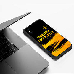 Чехол iPhone XS Max матовый Thousand Foot Krutch - gold gradient посередине, цвет: 3D-черный — фото 2