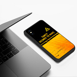 Чехол iPhone XS Max матовый Thirty Seconds to Mars - gold gradient посередине, цвет: 3D-черный — фото 2