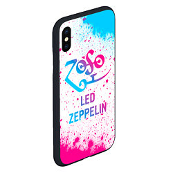 Чехол iPhone XS Max матовый Led Zeppelin neon gradient style, цвет: 3D-черный — фото 2