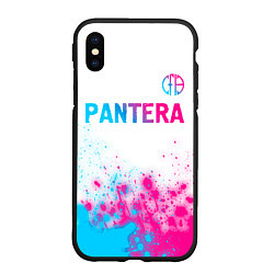 Чехол iPhone XS Max матовый Pantera neon gradient style посередине, цвет: 3D-черный