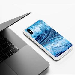 Чехол iPhone XS Max матовый Ледяной узор, цвет: 3D-белый — фото 2