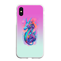 Чехол iPhone XS Max матовый Funny dragon - ai art