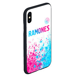 Чехол iPhone XS Max матовый Ramones neon gradient style посередине, цвет: 3D-черный — фото 2