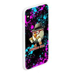 Чехол iPhone XS Max матовый Chicken gun - neon, цвет: 3D-белый — фото 2