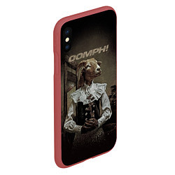 Чехол iPhone XS Max матовый Richter und henker Oomph, цвет: 3D-красный — фото 2