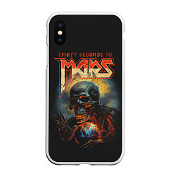 Чехол iPhone XS Max матовый Thirty seconds to mars skull