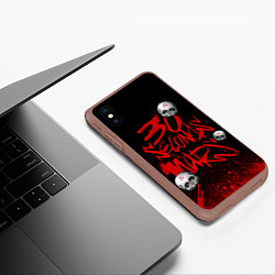 Чехол iPhone XS Max матовый Thirty seconds to mars skulls, цвет: 3D-коричневый — фото 2