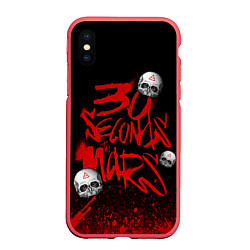 Чехол iPhone XS Max матовый Thirty seconds to mars skulls