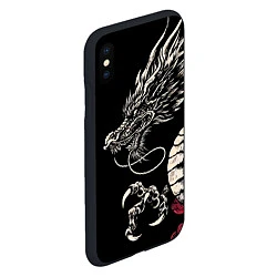 Чехол iPhone XS Max матовый Japanese dragon - irezumi - art, цвет: 3D-черный — фото 2