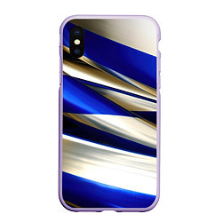 Чехол iPhone XS Max матовый Blue white abstract