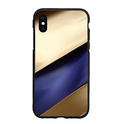 Чехол iPhone XS Max матовый Фиолетовая вставка на золотом фоне