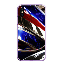 Чехол iPhone XS Max матовый Металлические абстрактные вставки, цвет: 3D-сиреневый