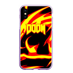 Чехол iPhone XS Max матовый Doom eternal fire storm