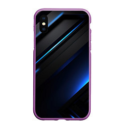 Чехол iPhone XS Max матовый Вихрь синего, цвет: 3D-фиолетовый