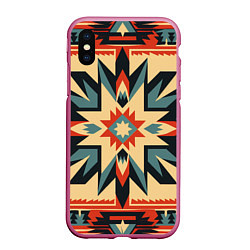 Чехол iPhone XS Max матовый Орнамент в стиле американских индейцев
