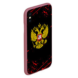 Чехол iPhone XS Max матовый Краски Россия герб, цвет: 3D-малиновый — фото 2