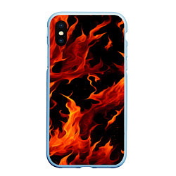 Чехол iPhone XS Max матовый Пламя в темноте