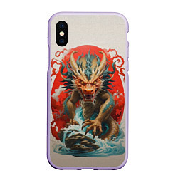 Чехол iPhone XS Max матовый Японский морской дракон