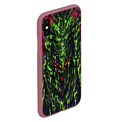 Чехол iPhone XS Max матовый Green and red slime, цвет: 3D-малиновый — фото 2