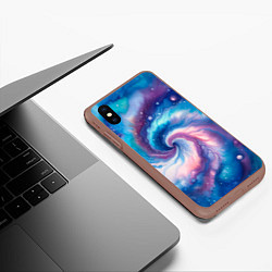 Чехол iPhone XS Max матовый Галактический тай-дай, цвет: 3D-коричневый — фото 2